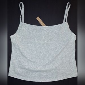 💕NWT SKIMS Cotton Logo Cami Tank Top LIGHT HEATHER GREY M - 3X READ